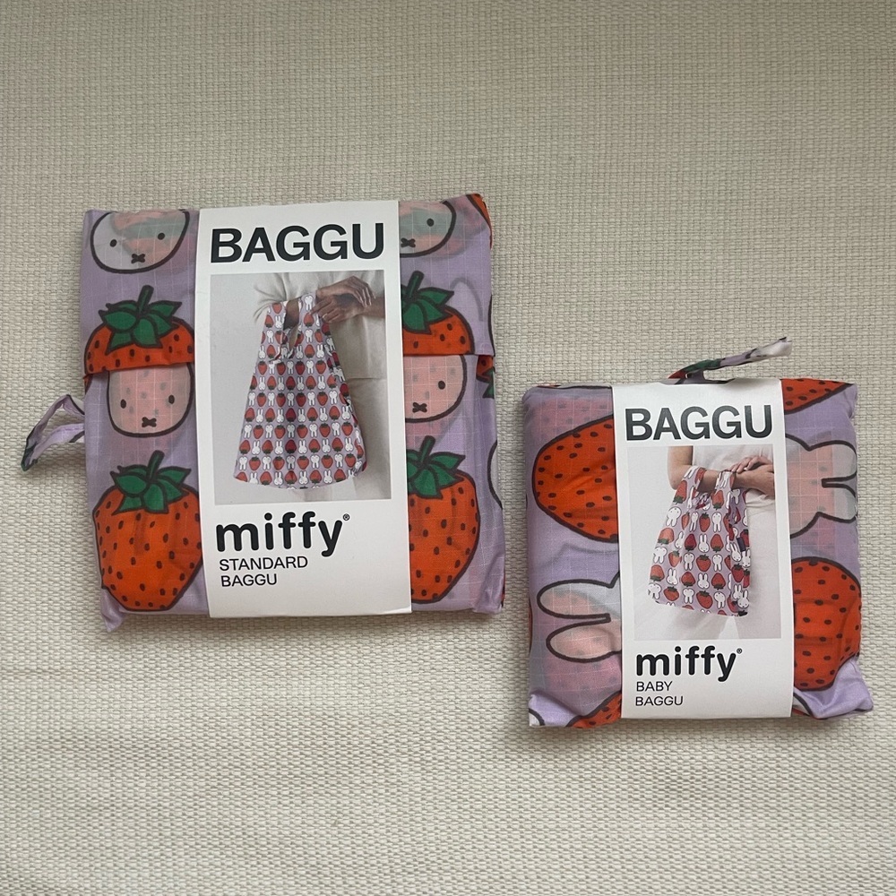 BAGGU (2-Piece Set) Standard and Baby Reusable Bags - Light Blue and Purple